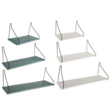 Maxbell  Solid Wooden Wall Shelf Iron Partition Board Sundries Storage Rack White-S