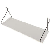 Maxbell Solid Wooden Wall Shelf Iron Partition Board Sundries Storage Rack White-L