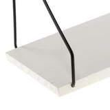 Maxbell Solid Wooden Wall Shelf Iron Partition Board Sundries Storage Rack White-L