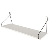 Maxbell Solid Wooden Wall Shelf Iron Partition Board Sundries Storage Rack White-L