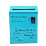 Vintage Galvanized Mailbox Letterbox Postbox Newspaper Holder Box Blue