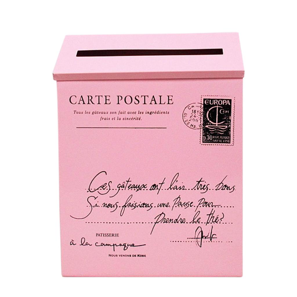 Vintage Galvanized Mailbox Letterbox Postbox Newspaper Holder Box Pink