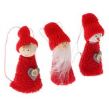 Christmas Santa Claus Snowman Girl Pendant Doll Hanging Treetop Decor Set E