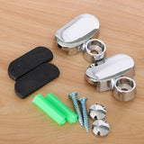 Max Glass Shelf Support Clamp Shelves Brackets Clip Polished Chrome 2Pcs 3-5mm - Aladdin Shoppers