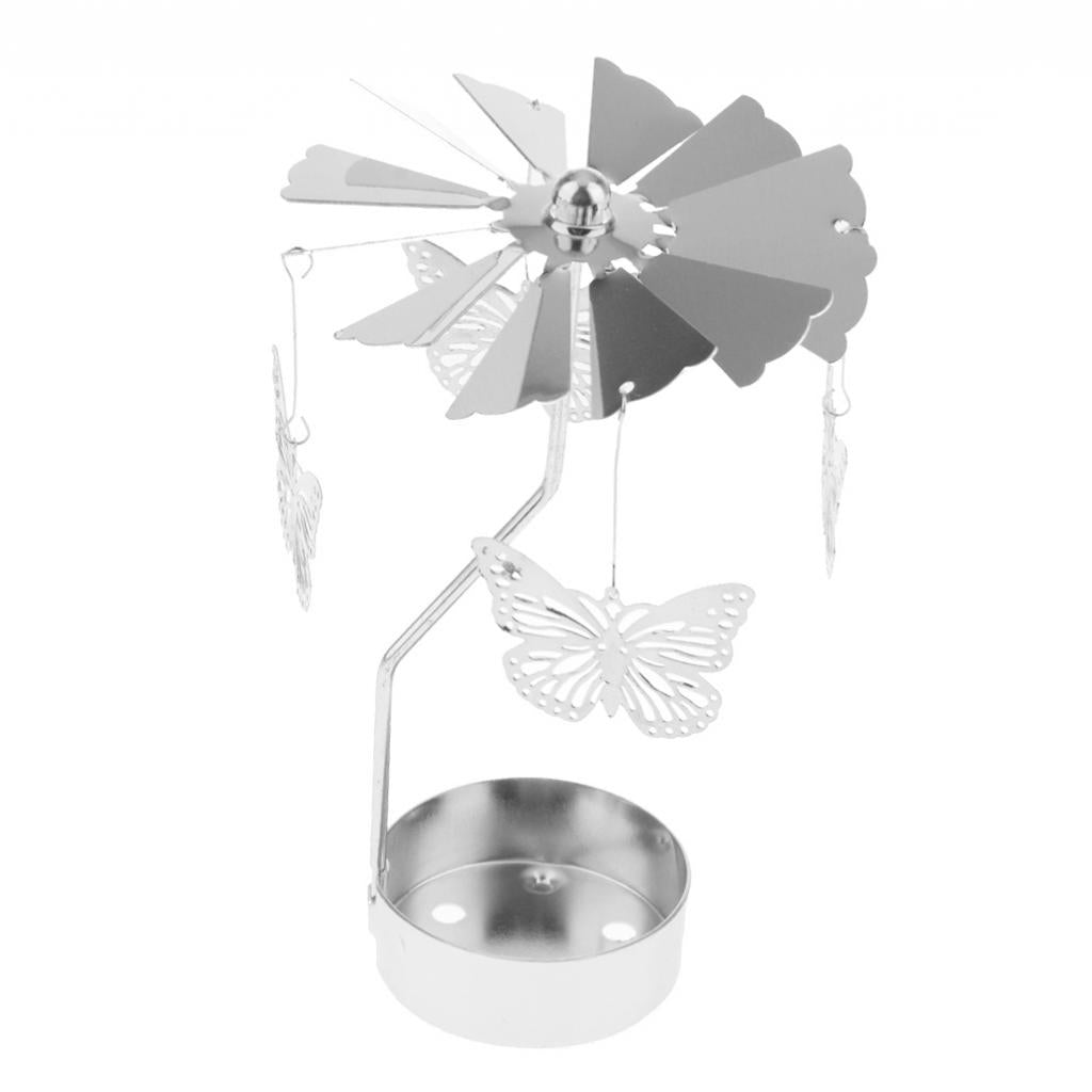Christmas Decor Rotating Candle Tea Light Holder Candlestick Butterfly