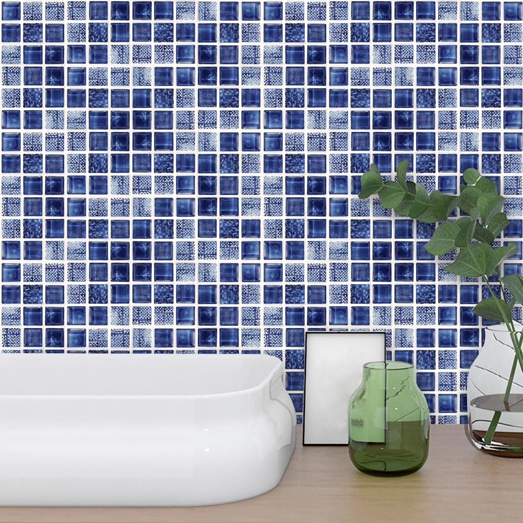 Maxbell 18 Pieces Adhesive Tile Mosaic Decal Kitchen Waist Line Wall Sticker Mural 3