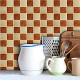 Maxbell 18 Pieces Adhesive Tile Mosaic Decal Kitchen Waist Line Wall Sticker Mural 7