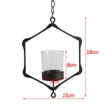 Maxbell Iron Ceiling Chandelier 3D Geometric Candle Holder Hanging Candlestick  A - White