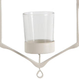 Maxbell Iron Ceiling Chandelier 3D Geometric Candle Holder Hanging Candlestick  A - White