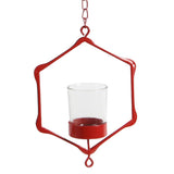 Maxbell Iron Ceiling Chandelier 3D Geometric Candle Holder Hanging Candlestick  A - Red