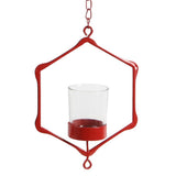 Maxbell Iron Ceiling Chandelier 3D Geometric Candle Holder Hanging Candlestick  A - Red