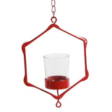 Maxbell Iron Ceiling Chandelier 3D Geometric Candle Holder Hanging Candlestick  A - Red