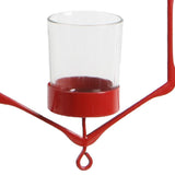 Maxbell Iron Ceiling Chandelier 3D Geometric Candle Holder Hanging Candlestick  A - Red