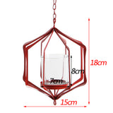 Maxbell Iron Ceiling Chandelier 3D Geometric Candle Holder Hanging Candlestick  E - Red