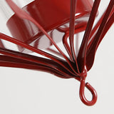 Maxbell Iron Ceiling Chandelier 3D Geometric Candle Holder Hanging Candlestick  F - Red
