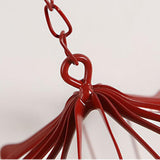 Maxbell Iron Ceiling Chandelier 3D Geometric Candle Holder Hanging Candlestick  F - Red