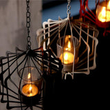 Maxbell Iron Ceiling Chandelier 3D Geometric Candle Holder Hanging Candlestick  F - Red