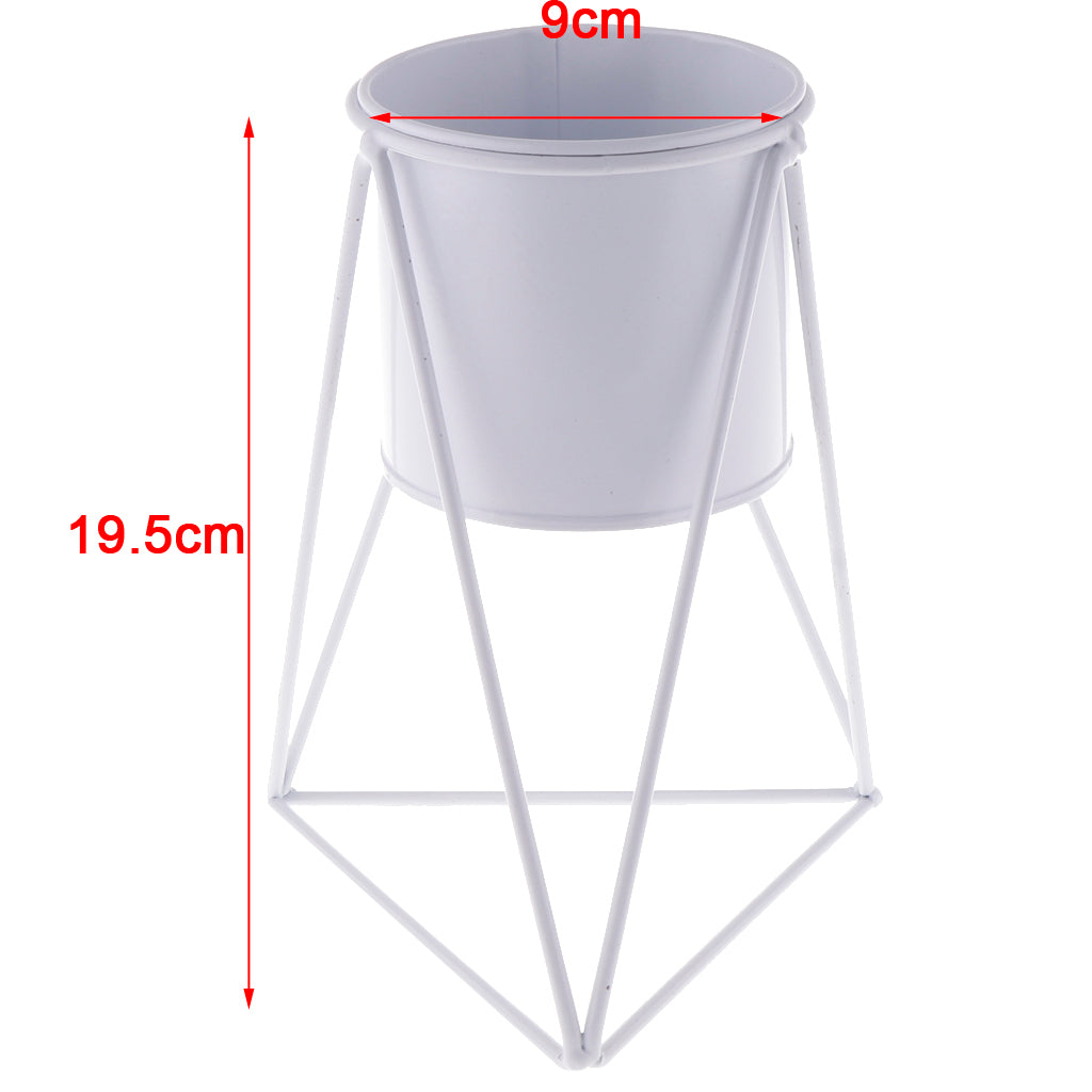 Maxbell  Iron Plant Stand Garden Planter Succulent Flower Pot Shelf Rack Black L A White