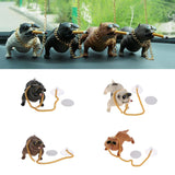 Bully Dog Resin Car Decoration Simulation Ornament with Gold Chain Black