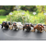 Bully Dog Resin Car Decoration Simulation Ornament with Gold Chain Brown