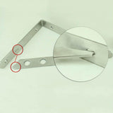 Max 1 Pair Stainless Steel L Shaped Wall Shelf Bracket Rack Support 6 inch