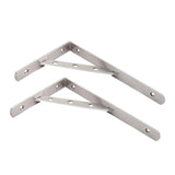 Max 1 Pair Stainless Steel L Shaped Wall Shelf Bracket Rack Support 10 inch