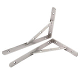Max 1 Pair Stainless Steel L Shaped Wall Shelf Bracket Rack Support 10 inch
