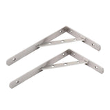 Max 1 Pair Stainless Steel L Shaped Wall Shelf Bracket Rack Support 10 inch