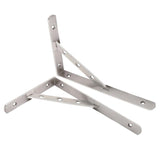 Max 1 Pair Stainless Steel L Shaped Wall Shelf Bracket Rack Support 10 inch