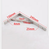 Max 1 Pair Stainless Steel L Shaped Wall Shelf Bracket Rack Support 10 inch