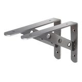 Max 2-Piece Stainless Steel L Shaped Wall Shelf Bracket Rack Support 8 inch