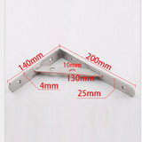 Max 2-Piece Stainless Steel L Shaped Wall Shelf Bracket Rack Support 8 inch