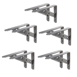 Max 2-Piece Stainless Steel L Shaped Wall Shelf Bracket Rack Support 8 inch