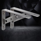 Max 2-Piece Stainless Steel L Shaped Wall Shelf Bracket Rack Support 10 inch