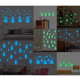 Merry Christmas Wallpaper Sticker Snowman Panel Glow in Dark Green Xmas Tree