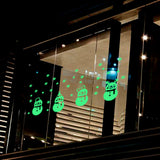Merry Christmas Wallpaper Sticker Snowman Panel Glow in Dark Green Snowman