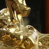 Max Dragon Incense Burners Smoke Backflow Cone Censer Stick Holder Bright Gold
