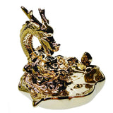 Max Dragon Incense Burners Smoke Backflow Cone Censer Stick Holder Bright Gold
