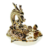 Max Dragon Incense Burners Smoke Backflow Cone Censer Stick Holder Bright Gold