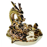 Max Dragon Incense Burners Smoke Backflow Cone Censer Stick Holder Bright Gold