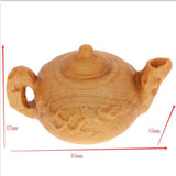 Max Wooden Handcarved Craft Collectable Figurine Ornament Teapot