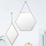 Nordic wrought iron gold dessing mirror wall hanging bathroom wall mirror M