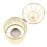 Max Electroplated Metal Birdcage Shape Tea Light Candle Holder B-Gold - Aladdin Shoppers