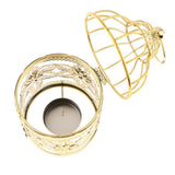 Max Electroplated Metal Birdcage Shape Tea Light Candle Holder E-Gold - Aladdin Shoppers