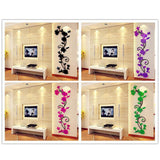 Maxbell Vine Flowers 3D Wall Sticker home wall decor DIY Decal Removable Red