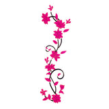Maxbell Vine Flowers 3D Wall Sticker home wall decor DIY Decal Removable Red