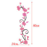Maxbell Vine Flowers 3D Wall Sticker home wall decor DIY Decal Removable Pink