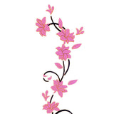 Maxbell Vine Flowers 3D Wall Sticker home wall decor DIY Decal Removable Pink