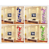 Maxbell Vine Flowers 3D Wall Sticker home wall decor DIY Decal Removable Pink