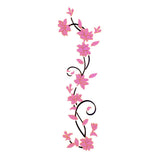 Maxbell Vine Flowers 3D Wall Sticker home wall decor DIY Decal Removable Pink